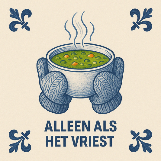 "Alleen als het vriest" - Delfts Blauwe Tegel met humor