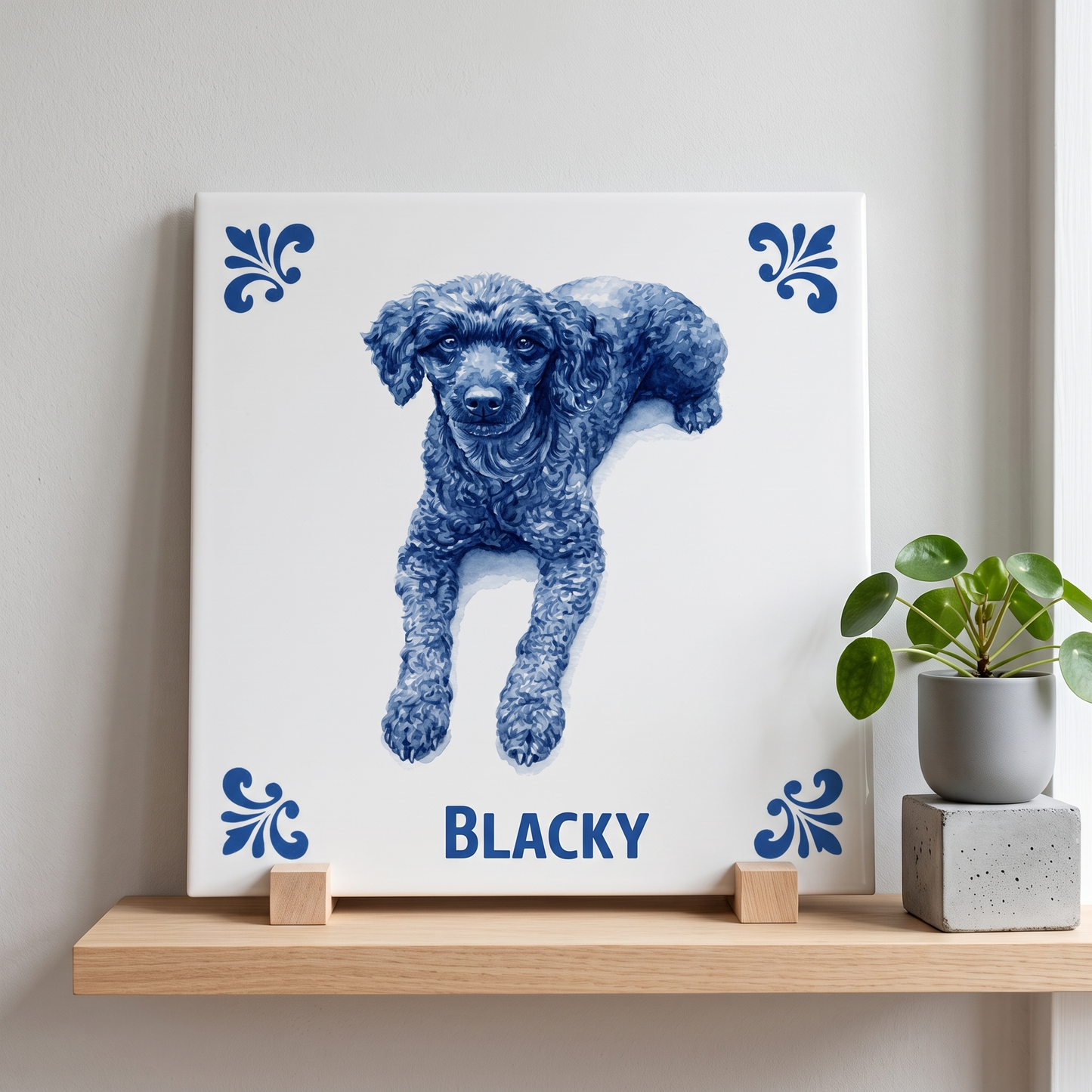Delfts blauw tegelontwerp Blacky