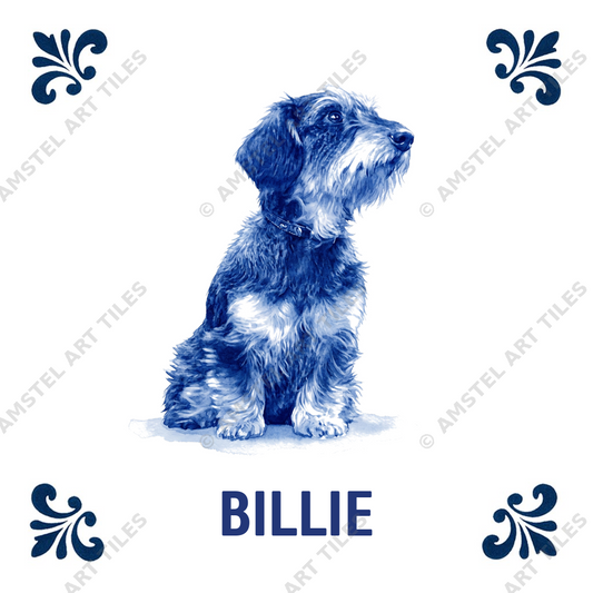 Delfts blauwe tegel Billie ontwerp