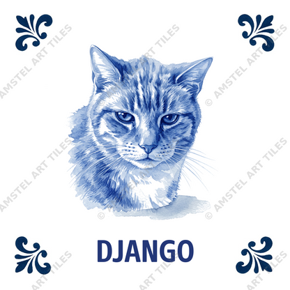 Delfts blauwe tegel Django ontwerp