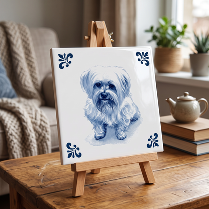 Delfts blauwe tegel met hondje Boy