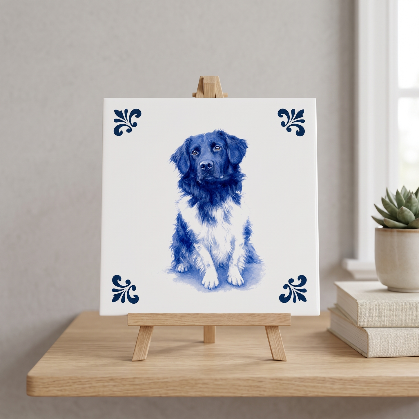 Delfts blauwe tegel hond
