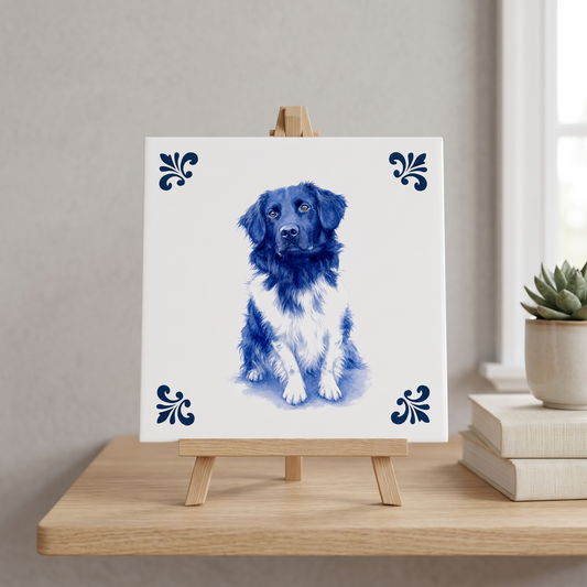 Delfts blauwe tegel hond