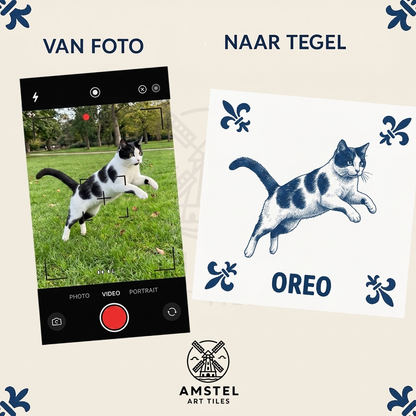 Van foto naar tegel - kat Oreo