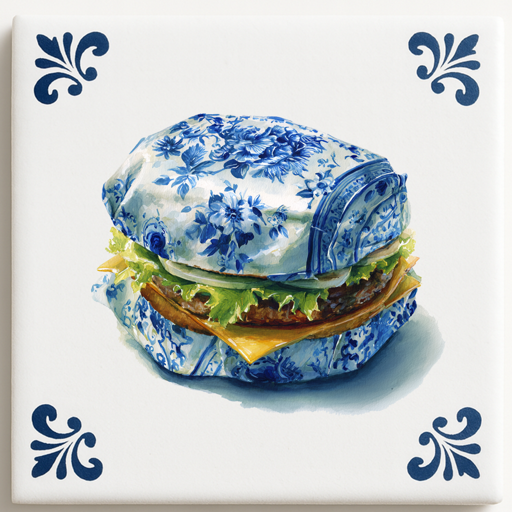 Hamburger in Delft Blue